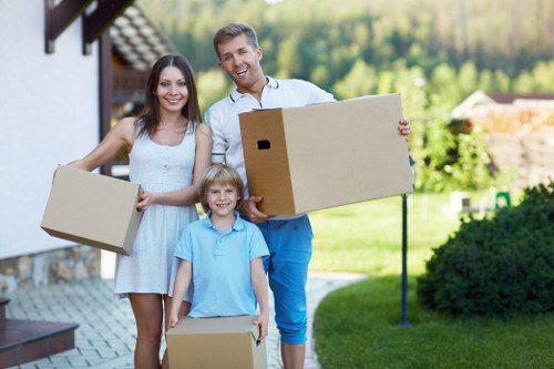 Removal van loaded securely with protected furniture
