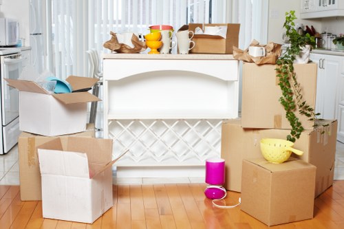 Packed flat contents ready for transport in North London