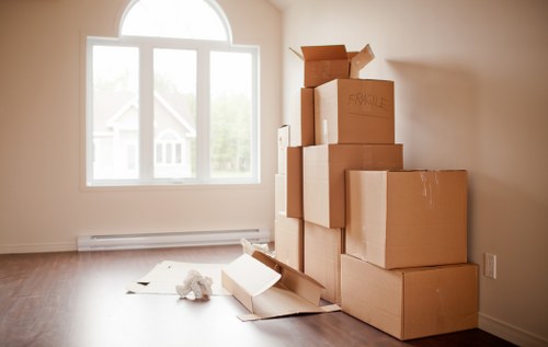 Prepared moving items ready for transport with a local Camden van service